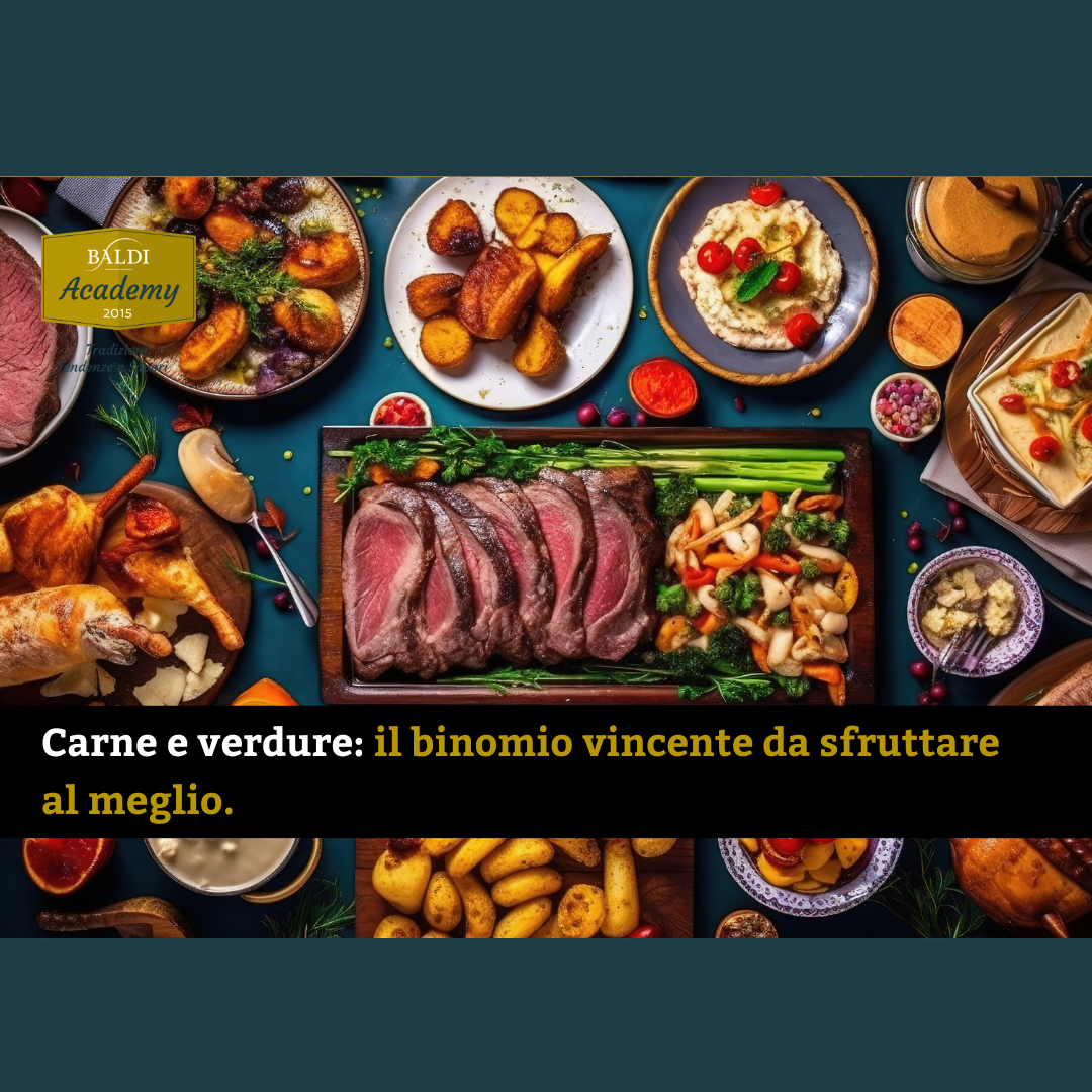 Carne e verdure nel menu